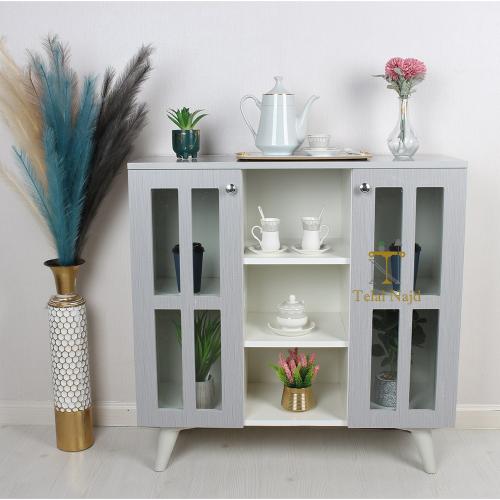 ركن كوفي بتصميم أنيق 2 أبواب لون رمادي