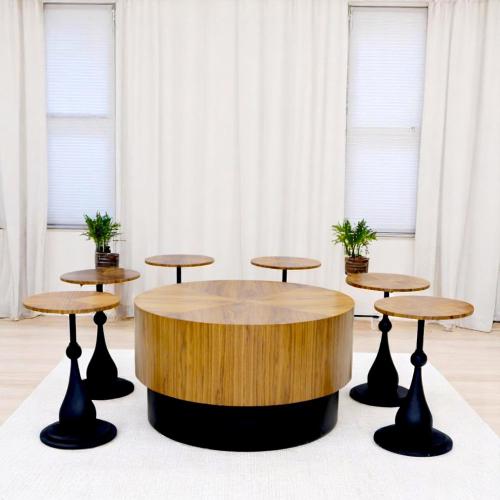 طقم طاولة قشرة جوز لون بني 6+1