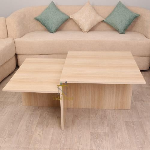 طاولة ضيافة مفردة مربعه بديل رخام لون بيج شبية الت...