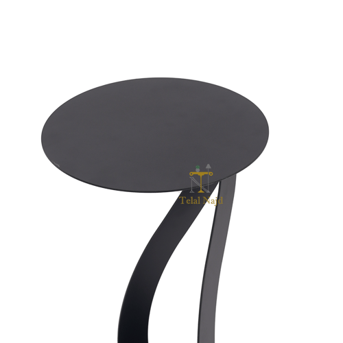 طاولة خدمة شكل دائري لون القاعدة والسطح حديد لون أ...