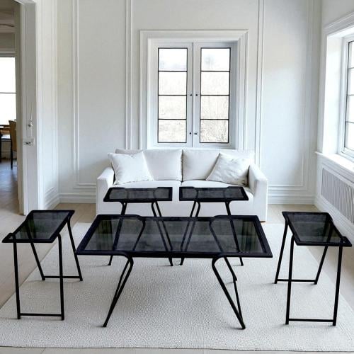 طقم طاولة 4+1 لون اسود