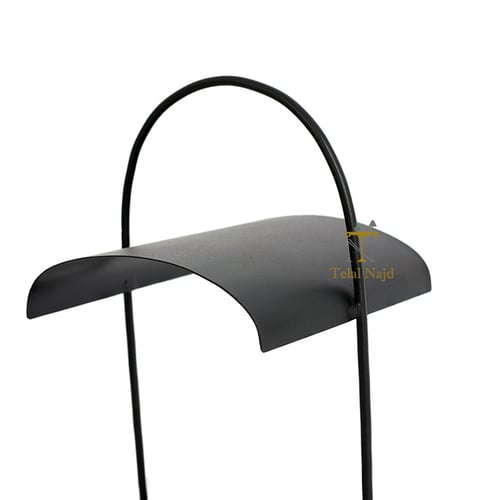 حامل فحم حديد لون أسود مع مسكة يد