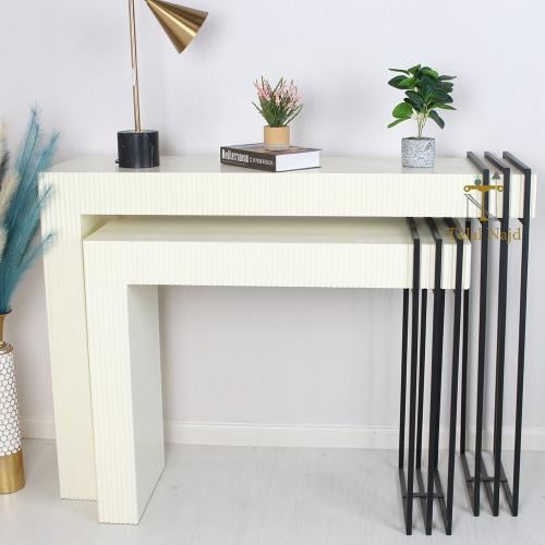 طقم طاولات مدخل كونسول لون سكري