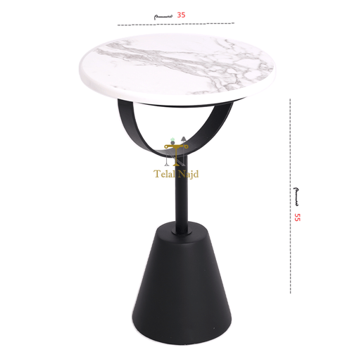طاولة خدمة القاعدة رخام صناعي لون أسود مع عمود حدي...