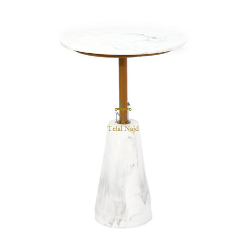 طاولة خدمة رخام صناعي لون ابيض مع رمادي