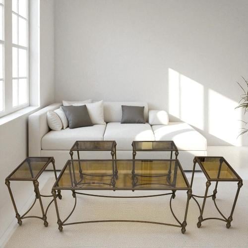 طقم طاولة 120×70 لون نحاسي 4+1