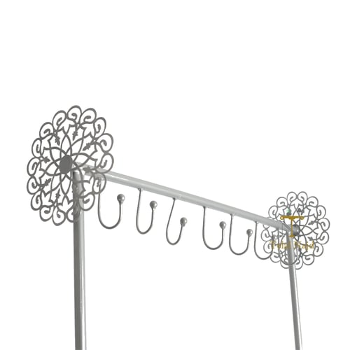 علاق ملابس القاعدة حديد لون فضي وسطح سيراميك لون أ...