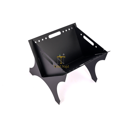 منقل شوي ارضي قابل للتسفيط قاعدة حديد لون أسود وسط...