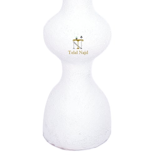 طاولة خدمة رخام صناعي لون ابيض خشن سطح زجاج شفاف