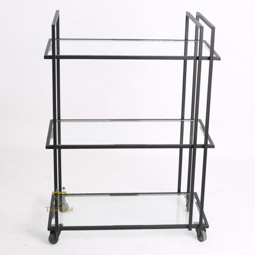 عربة ضيافة 3 دور زجاج شفاف