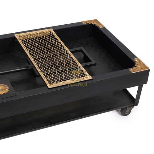 منقل غاز ارضي مع كفر لون اسود وذهبي