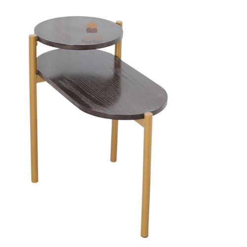 طاولة خدمة دورين لون ذهبي وبني