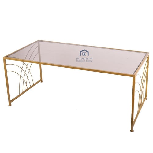طقم طاولة تقديم مع 4 طاولات خدمة لون >هبي مع ديكور...