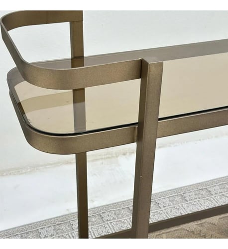 عربية تقديم دورين لون نحاسي سطح زجاج شفاف