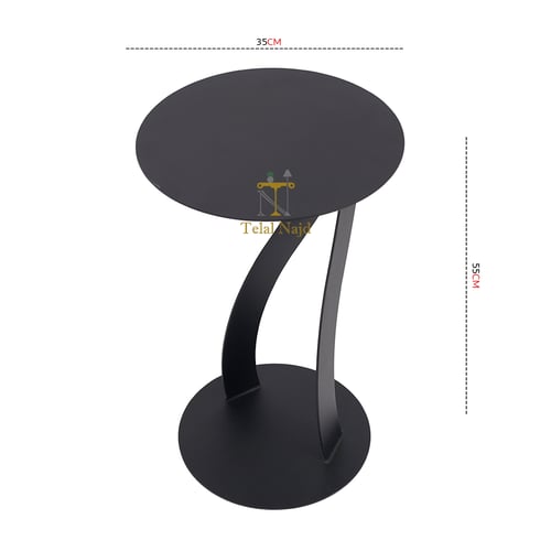 طاولة خدمة شكل دائري لون القاعدة والسطح حديد لون أ...