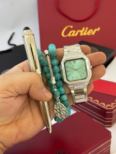 طقم ساعة اصلية ضمان وسبحة تركية وقلم كارتير