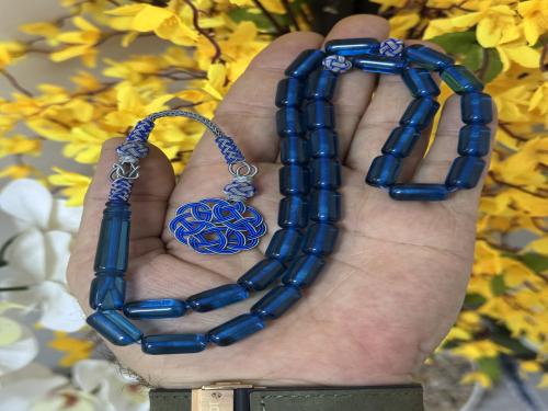 سبح قاتوران طرابزونة تركية ازرق حبة طول