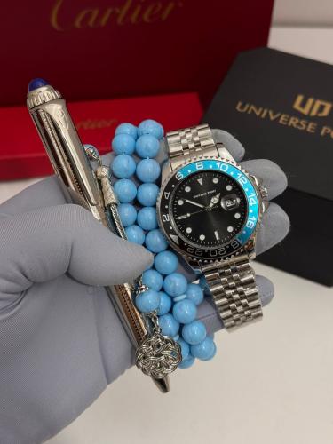 طقم ساعة رجالي سبحة بكالايت تركي وقلم