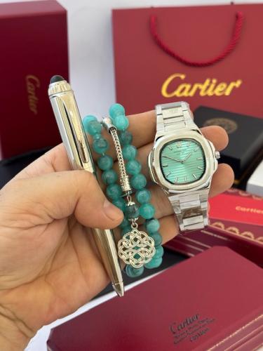 طقم ساعة اصلية ضمان وسبحة تركية وقلم كارتير