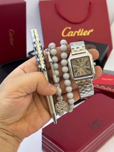 طقم ساعة اصلية ضمان وسبحة تركية وقلم كارتير