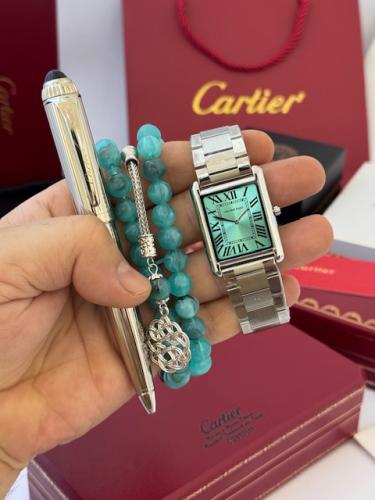 طقم ساعة اصلية ضمان وسبحة تركية وقلم كارتير