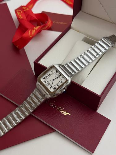 ساعة كارتير سانتوس رجالية - ميناء أبيض عاجي وأرقام...