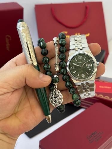 طقم ساعة رجالي سبحه بكالايت تركي قلم كارتير اولى