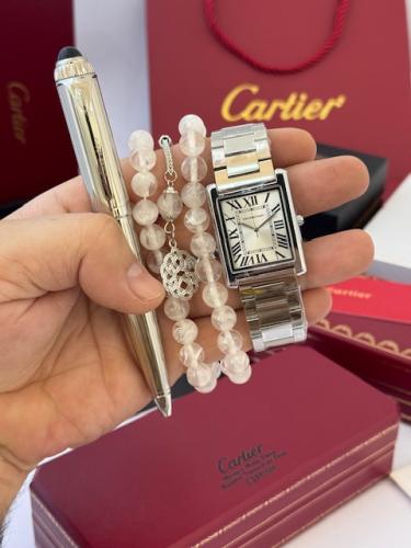 طقم ساعة اصلية ضمان وسبحة تركية وقلم كارتير