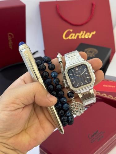 طقم ساعة اصلية ضمان وسبحة تركية وقلم كارتير