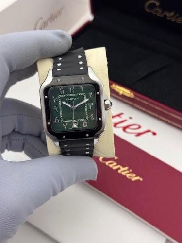 ساعة كارتير رجالية - سوار جلد أسود وميناء ملكي فاخ...