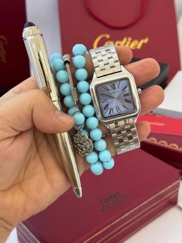 طقم ساعة اصلية ضمان وسبحة تركية وقلم كارتير