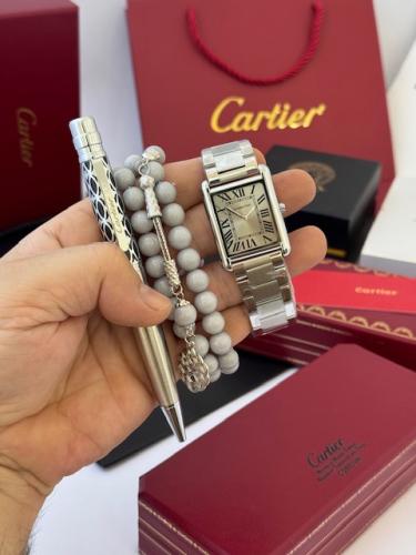 طقم ساعة اصلية ضمان وسبحة تركية وقلم كارتير