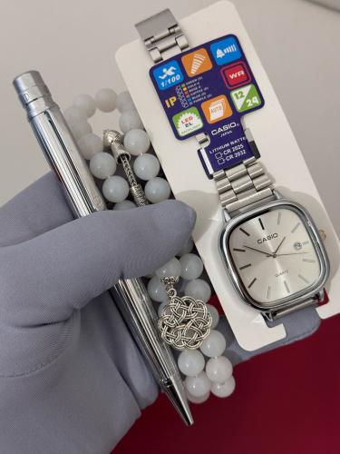 طقم ساعة كسيو رجالي وقلم كارتير وسبحة بكاليت
