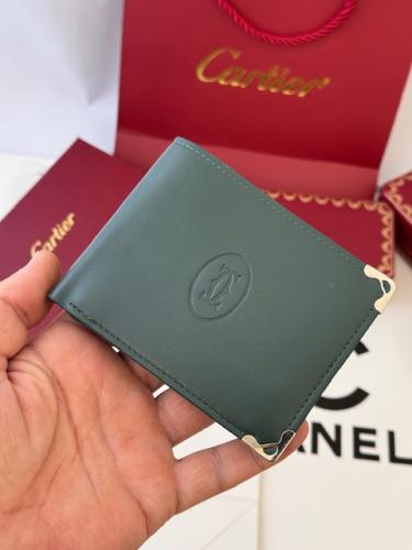 محفظة جلدية كارتير اخضر زيتي