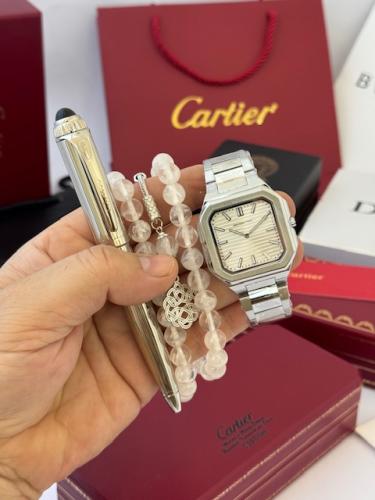 طقم ساعة اصلية ضمان وسبحة تركية وقلم كارتير