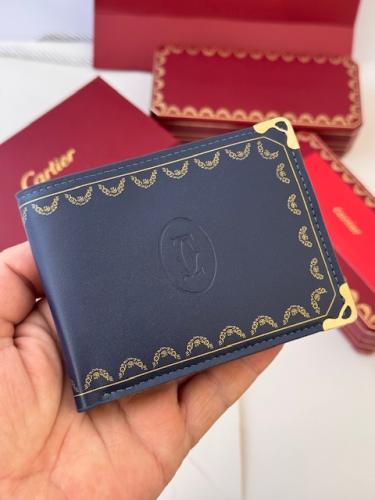 محفظة جلدية كارتير رجالي باللون الكحلي