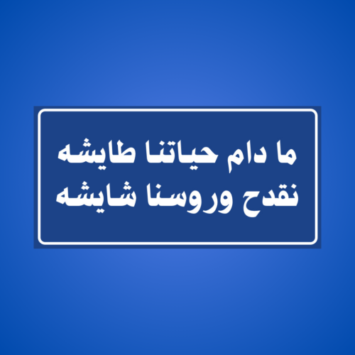 عبارة مادام حياتنا طايشة نقدح وروسنا شايشة لون ازر...