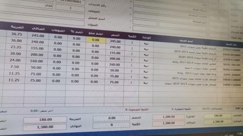 طلبية السوناتا وتشمل القطع الموضحة بالصورة