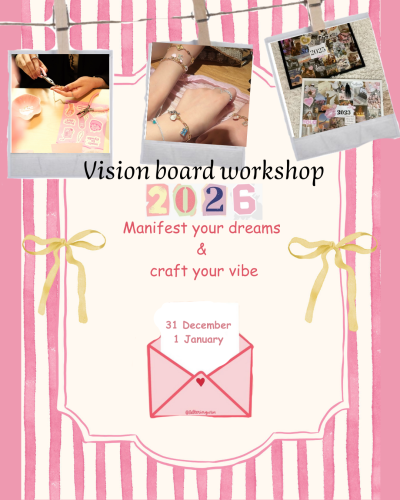 ورشة اصنعي لوحة اهدافك السنه الجديده مع اكسسوار