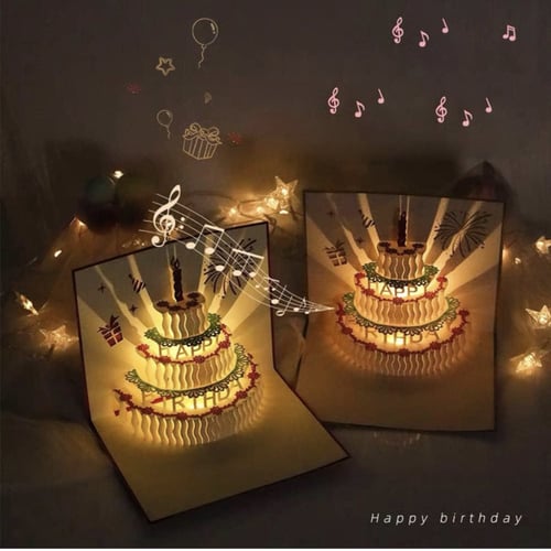 بطاقة الميلاد المضيئه