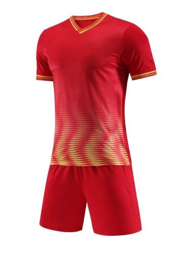 طقم حوري ساده مع شورت احمر مع اصفر