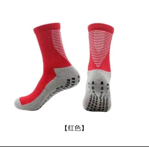 شراب جورب مانع انزلاق احمر