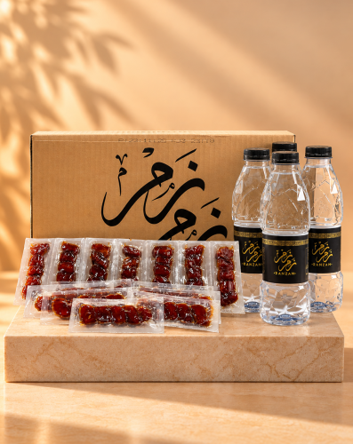 بكج ماء زمزم وتمر خلاص Zamzam water and dates