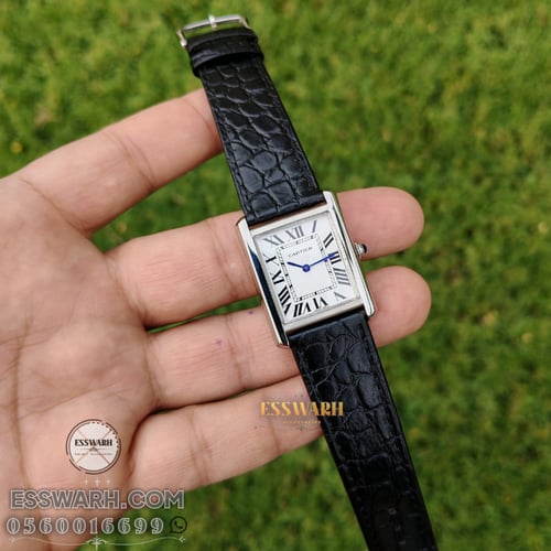 ساعة كارتير تانك سولو مقاس 33.7 x 25.5 mm صغير جلد...