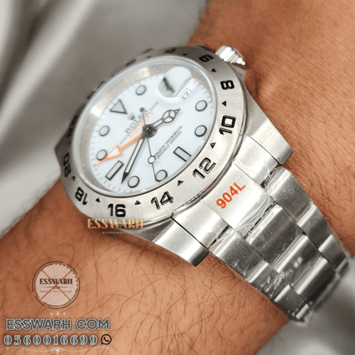 ساعة رولكس اكسبلورار 2 - GMT - مقاس 41 - مينا ابيض