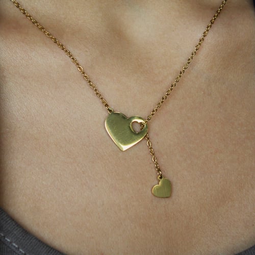 سلسلة القلب و القلب استانليس ستيل مقاوم للماء 45 س...