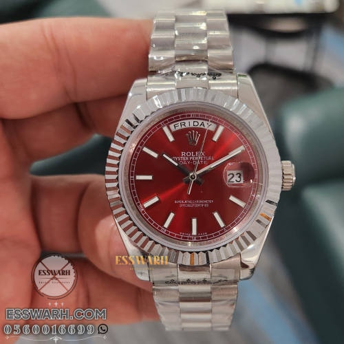 ساعة رولكس داي ديت مقاس 41 مينا عودي لامع لون جديد...