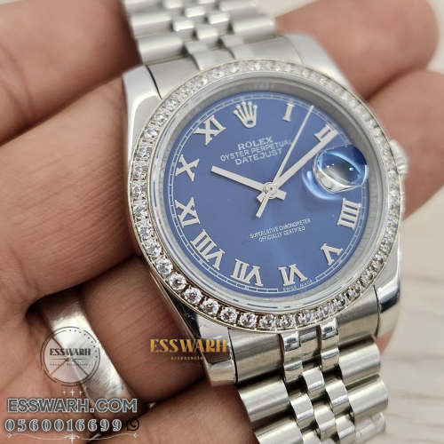 ساعة رولكس ديت جست ارقام لاتينية مقاس 36 - ايطار ف...