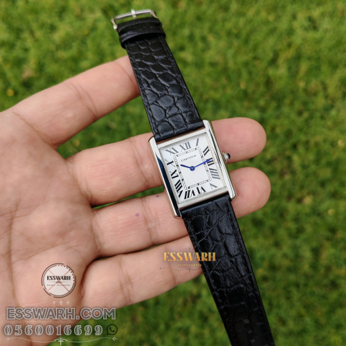 ساعة كارتير تانك سولو مقاس 33.7 x 25.5 mm صغير جلد...