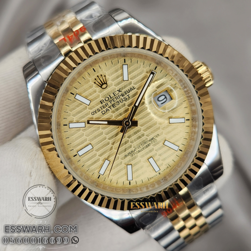ساعة رولكس ديت جست مقاس 41 - خلية ذهبي